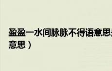 盈盈一水间脉脉不得语意思是（盈盈一水间脉脉不得语什么意思）