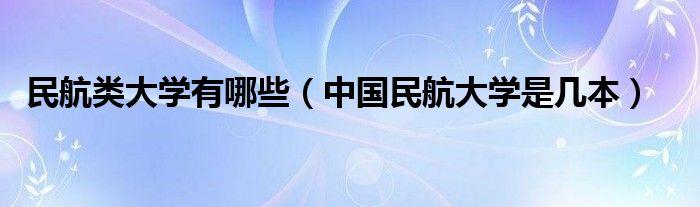 民航类大学有哪些（中国民航大学是几本）