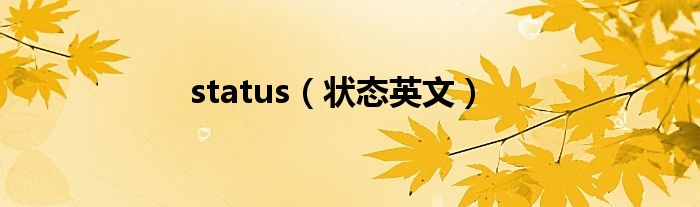 status（状态英文）