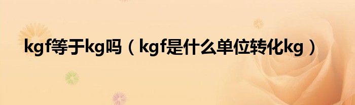 kgf等于kg吗（kgf是什么单位转化kg）