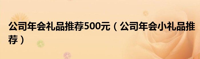 公司年会礼品推荐500元（公司年会小礼品推荐）