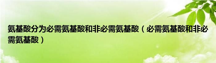 氨基酸分为必需氨基酸和非必需氨基酸（必需氨基酸和非必需氨基酸）