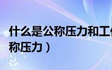 什么是公称压力和工作压力的关系（什么是公称压力）