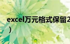 excel万元格式保留2位小数（excel万元格式）