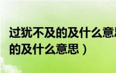 过犹不及的及什么意思是什么意思（过犹不及的及什么意思）