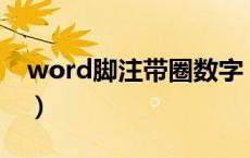 word脚注带圈数字（word脚注11以上带圈）