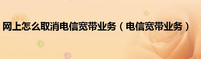 网上怎么取消电信宽带业务（电信宽带业务）