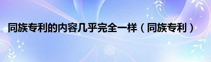 同族专利的内容几乎完全一样（同族专利）