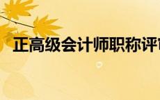 正高级会计师职称评审条件最新（正高级）