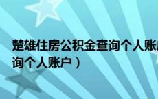 楚雄住房公积金查询个人账户余额多少（楚雄住房公积金查询个人账户）