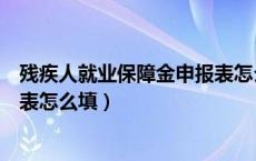 残疾人就业保障金申报表怎么填啊（残疾人就业保障金申报表怎么填）