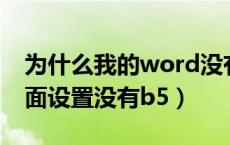 为什么我的word没有b5页面大小（word页面设置没有b5）