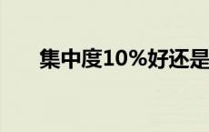 集中度10%好还是30%好?（集中度）