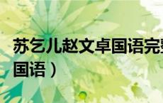 苏乞儿赵文卓国语完整版西瓜（苏乞儿赵文卓国语）