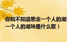 你知不知道思念一个人的滋味是什么歌儿（你知不知道思念一个人的滋味是什么歌）