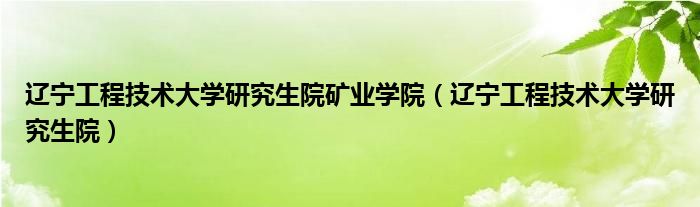 辽宁工程技术大学研究生院矿业学院（辽宁工程技术大学研究生院）