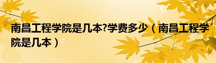 南昌工程学院是几本?学费多少（南昌工程学院是几本）