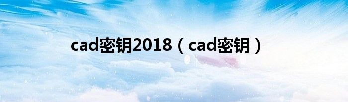 cad密钥2018（cad密钥）