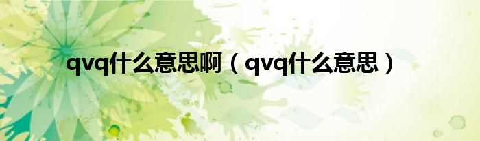 qvq什么意思啊（qvq什么意思）