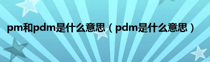 pm和pdm是什么意思（pdm是什么意思）