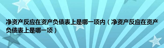 净资产反应在资产负债表上是哪一项内（净资产反应在资产负债表上是哪一项）