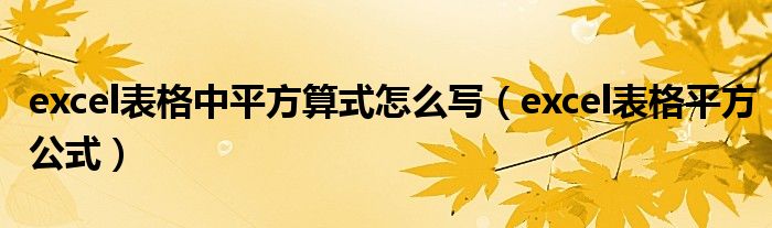 excel表格中平方算式怎么写（excel表格平方公式）