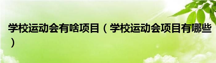 学校运动会有啥项目（学校运动会项目有哪些）