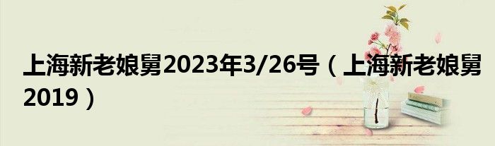 上海新老娘舅2023年3/26号（上海新老娘舅2019）