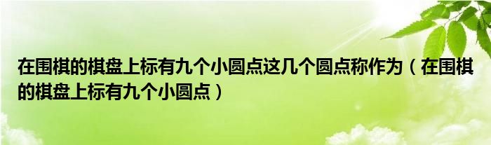 在围棋的棋盘上标有九个小圆点这几个圆点称作为（在围棋的棋盘上标有九个小圆点）