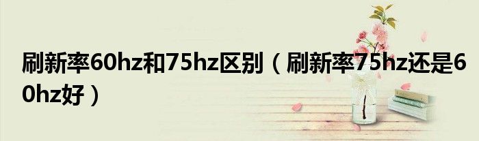 刷新率60hz和75hz区别（刷新率75hz还是60hz好）