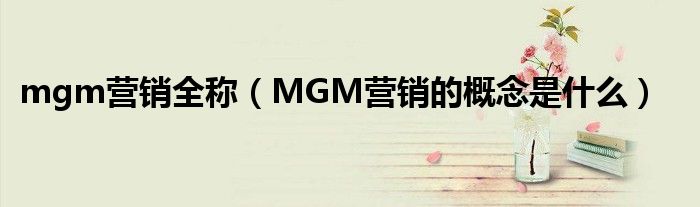 mgm营销全称（MGM营销的概念是什么）