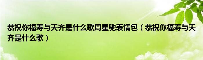 恭祝你福寿与天齐是什么歌周星驰表情包（恭祝你福寿与天齐是什么歌）