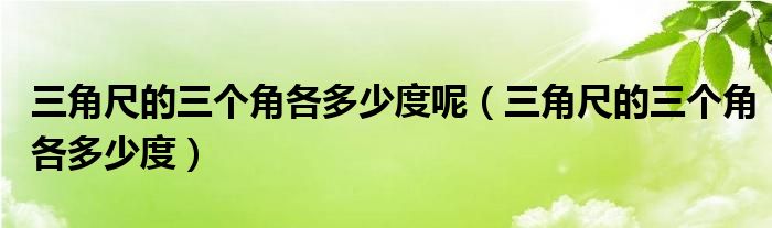 三角尺的三个角各多少度呢（三角尺的三个角各多少度）