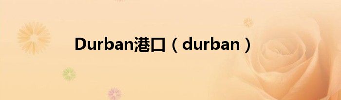 Durban港口（durban）