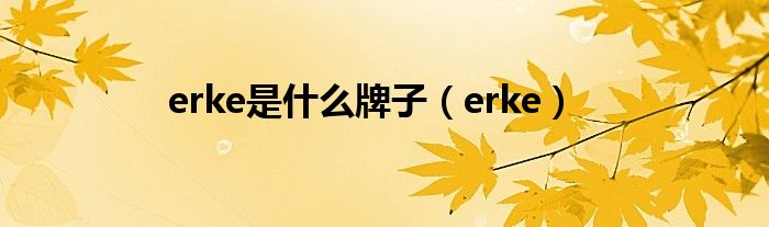 erke是什么牌子（erke）