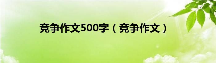 竞争作文500字（竞争作文）