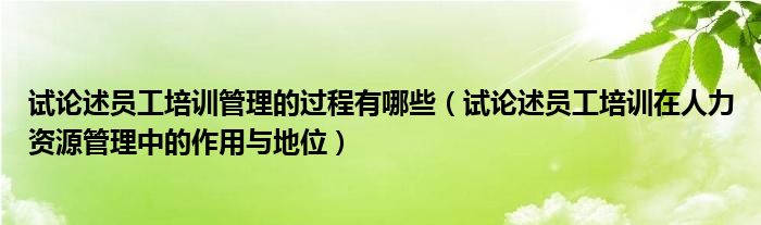 试论述员工培训管理的过程有哪些（试论述员工培训在人力资源管理中的作用与地位）