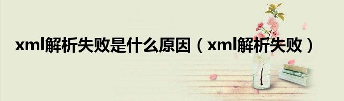 xml解析失败是什么原因（xml解析失败）