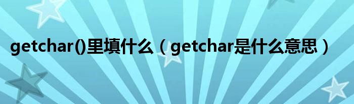 getchar()里填什么（getchar是什么意思）