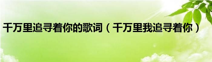 千万里追寻着你的歌词（千万里我追寻着你）