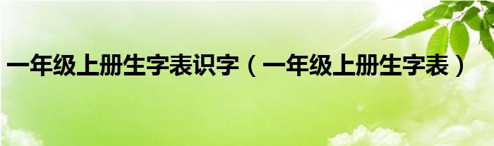 一年级上册生字表识字（一年级上册生字表）