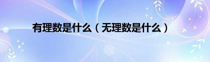 有理数是什么（无理数是什么）