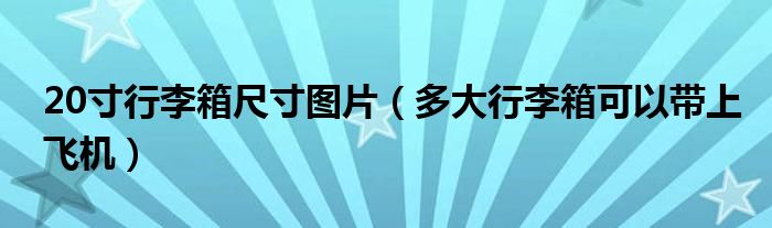 20寸行李箱尺寸图片（多大行李箱可以带上飞机）