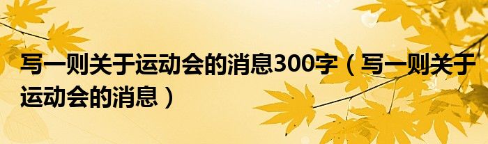 写一则关于运动会的消息300字（写一则关于运动会的消息）