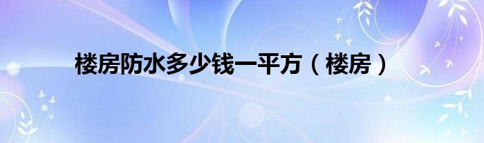 楼房防水多少钱一平方（楼房）