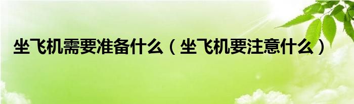 坐飞机需要准备什么（坐飞机要注意什么）