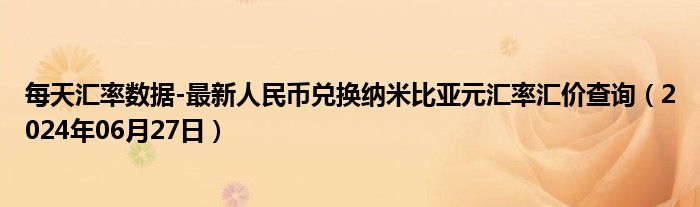 每天汇率数据-最新人民币兑换纳米比亚元汇率汇价查询（2024年06月27日）