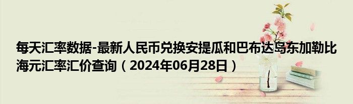 每天汇率数据-最新人民币兑换安提瓜和巴布达岛东加勒比海元汇率汇价查询（2024年06月28日）