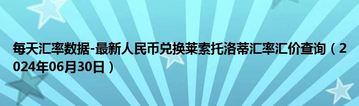 每天汇率数据-最新人民币兑换莱索托洛蒂汇率汇价查询（2024年06月30日）