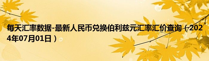 每天汇率数据-最新人民币兑换伯利兹元汇率汇价查询（2024年07月01日）